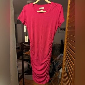 Babaton Vibrant Pink Scrunch Mini Dress